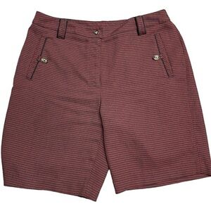 EP Pro Maroon 12 Houndstooth Bermuda Golf Shorts 9” Inseam in EUC